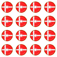 Pattern cookie with flag country Denmark in tasty biscuit