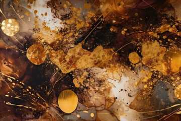 Fototapeta na wymiar Brown and gold glitter color horizontal, abstract, backgrounds, Generative AI