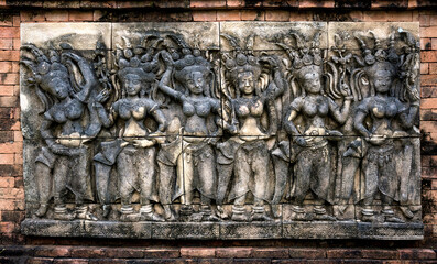 Background and texture of ancient stone wall