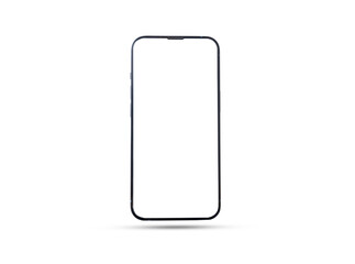 Smartphone mockup , Isolated of mobile phone with blank screen frame template on white background.