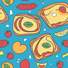 Lasagna, tiles pattern texture seamless illustration flat