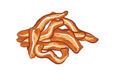 Sliced pig ear meat in food, side dishes illustration