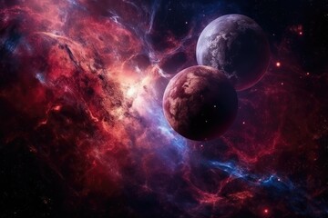 Naklejka na ściany i meble Cosmic Dreamscape: A Breathtaking View of a Beautiful Galaxy 3
