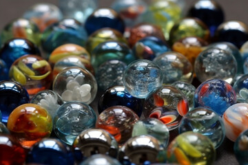 pattern of glass marbles. generative ai 