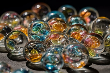 pattern of glass marbles. generative ai 