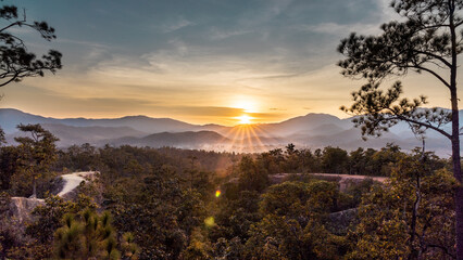 Obraz premium Sunset at Pai Canyon, an attraction in Mae Hong Son province, Northern Thailand