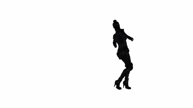 3D Sexy silhouettes of people dancing with elegant movements against a white background, enhanced by shadows. A visually striking composition that highlights their artistic creativity and rhythm.