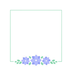 Square lavender floral frame. Botanical flower border vector illustration. Simple elegant romantic style for wedding events, signs, logo, labels, social media posts, etc.