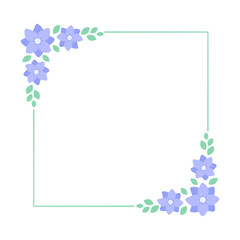 Square lavender floral frame. Botanical flower border vector illustration. Simple elegant romantic style for wedding events, signs, logo, labels, social media posts, etc.