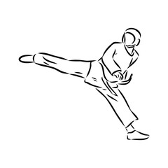 illustration of Taekwondo. Hand drawn. taekwondo vector