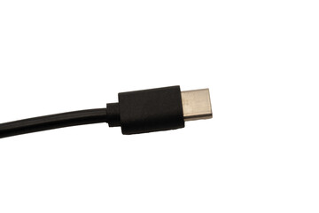 Schwarzes USB-C Kabel von der Seite Schräg