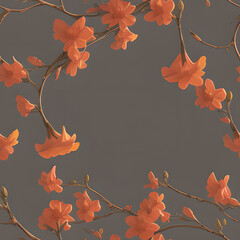 Honeysuckle, tiles pattern texture seamless illustration flat