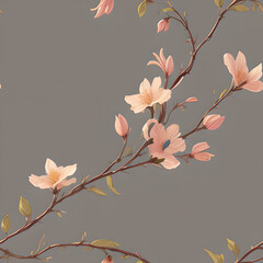 Honeysuckle, tiles pattern texture seamless illustration flat