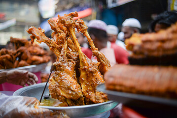Traditional Street.Traditional Street Food Market at Chock Bazar,Dhaka,Bangladesh.