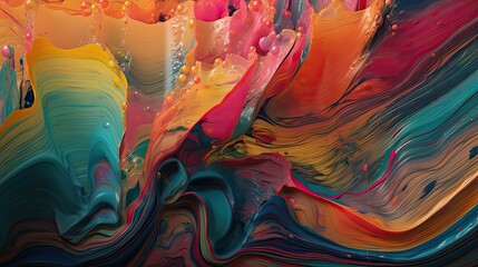 Colourful fluid abstract background in motion. Stunning illustration. Generative ai composite