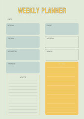 Weekly planner for diary scrapbooking minimalist week notebook