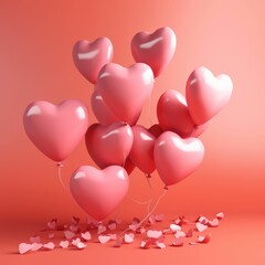 Fototapeta na wymiar heart balloons, generative AI