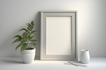 close up mock up frame in modern home interior background