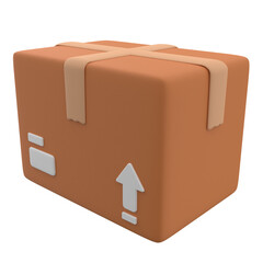 3D cardboard closed box deliery cargo