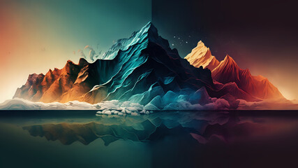 Colorful Mountains Backdrop, Background / Wallpaper, Home Screen / Lock Screen, generative ai