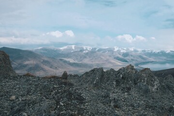 armenian mountans background. epic clouds