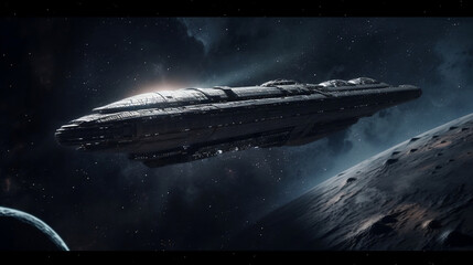 Obraz na płótnie Canvas Oumuamua, the interstellar space ship - ai generated