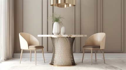 Modern light minimalist interior made with Generative AI