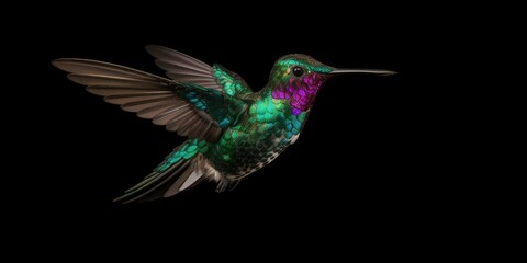 Close up of a hummingbird, Generative AI