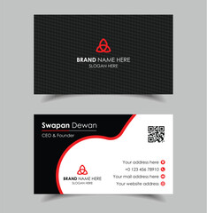 Red and black business card