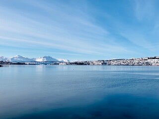 View of Tromso in the winter time 