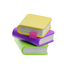 Fine Art, books stacking, 3D Icon Illustration