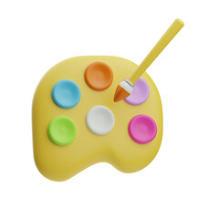 Fine Art, palette, 3D Icon Illustration