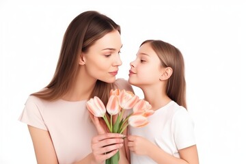 Fototapeta na wymiar mother and child with flowers