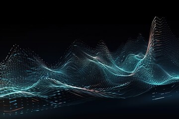 Futuristic network connecting dots - Computer generated abstract background, Generative AI