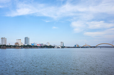 Fototapeta premium Skyscrapers in Danang city, Vietnam. 