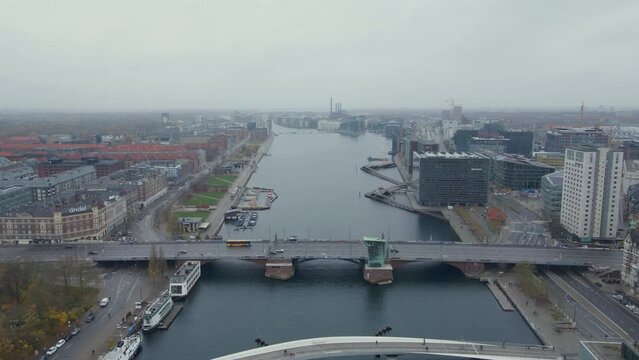Pulling away from the canal along Christiansvn in Denmark