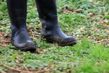 boots on grass
