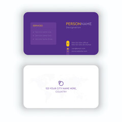 Trendy purple color business card