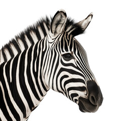 head zebra isolated on white