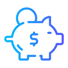 piggy bank gradient icon