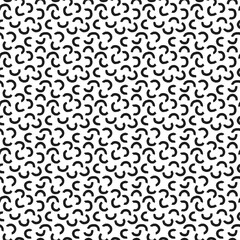Vector seamless pattern with hand drawn black semicircles. Monochrome template for printing, packaging, textiles, design