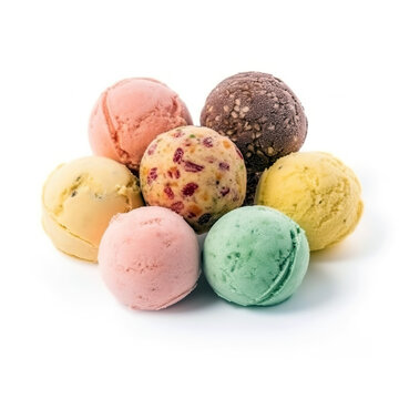 ice cream balls isolated on white background