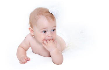 happy baby on a light background