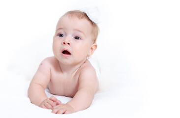 happy baby on a light background