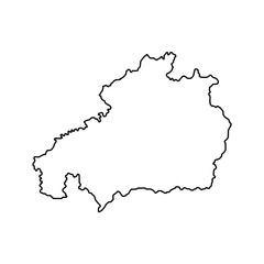 Obraz premium Castelo Branco Map, District of Portugal. Vector Illustration.
