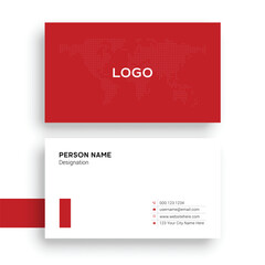 simple red color business card
