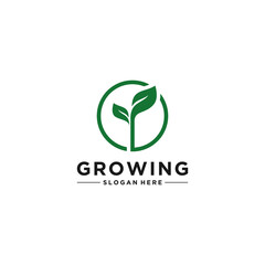 growith logo template in white background