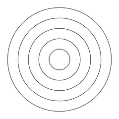 Coaching wheel. Life blank. Polar grid of 4 concentric circles. Circle diagram divided on segments. Polar graph paper. Wheel of life or habits tracker.
