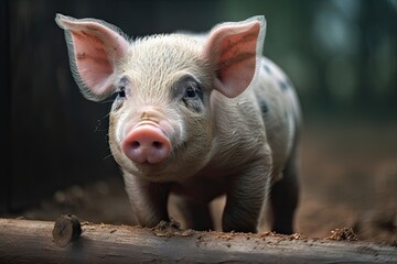 A Joyful Little Pig on a Rural Farm: Baby Bacon from the Heart of Agriculture, Generative AI