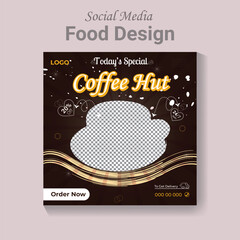 Social Media restaurant food banner design template. food sale banner layout.